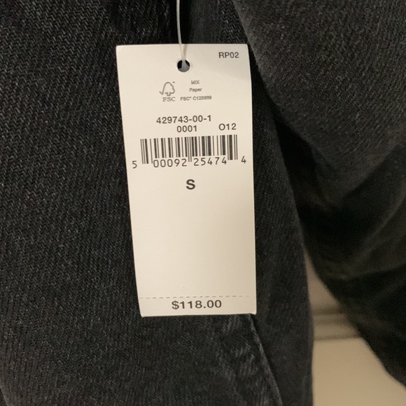 Gap oversized black denim Sherpa jacket size Small - Picture 8 of 8